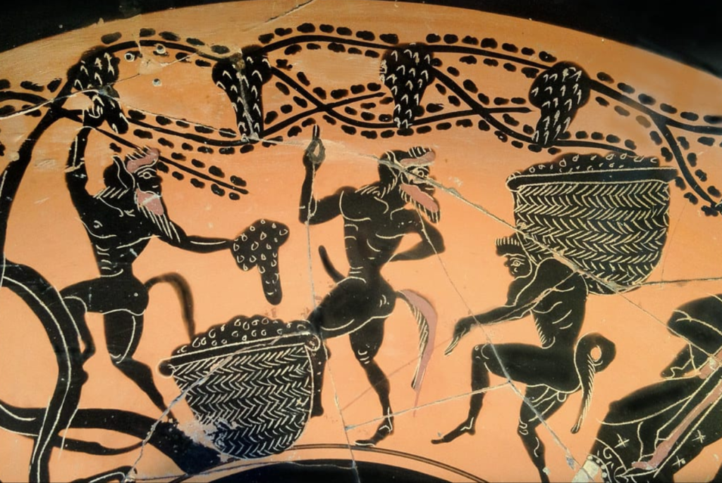 Représentation de Dyonysos sur un vase grec